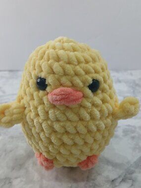 NEW Handmade Crochet Chick Plush Soft Yellow Bird Stuffed Toy Amigurumi Gift